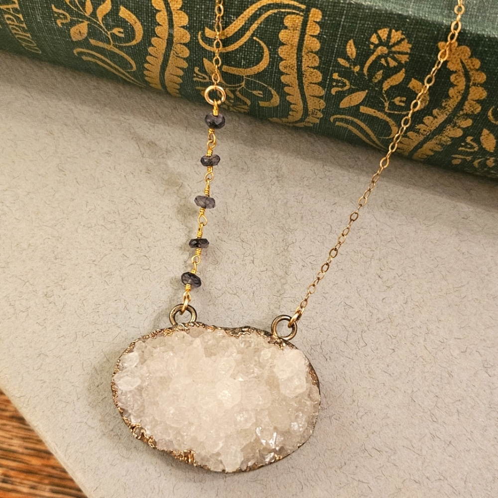 White Druzy Necklace